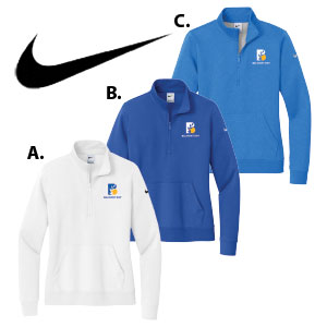 ADULT NIKE CLUB LADIES' FLEECE SLEEVE SWOOSH 1/2-ZIP